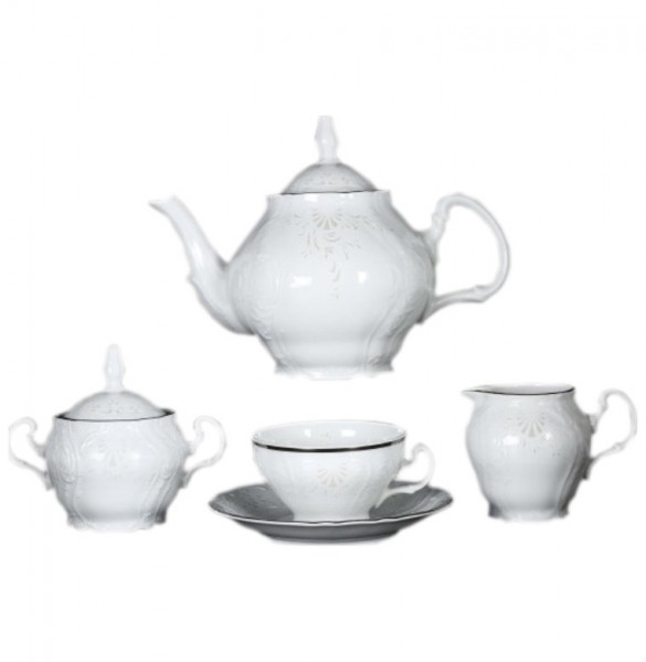 Чайный сервиз на 12 персон 29 предметов  Thun &quot;Бернадотт /Платиновый узор&quot; / 118708