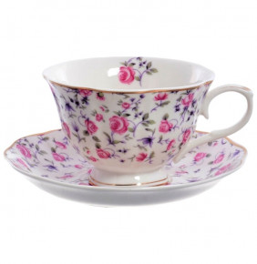 Набор чайных пар 200 мл 6 шт н/н  Royal Classics "Розочки розовые" / 155509