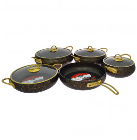 Набор посуды 9 предметов антипригарное покрытие черный  Repast "Leydi /Elite Royal" / 288453