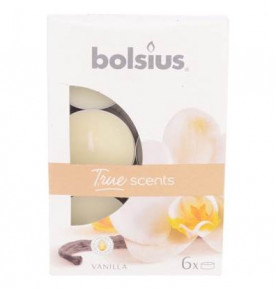 Свечи чайные ароматические 6 шт "True scents /Ваниль /Bolsius" (время горения 4 ч) / 262640