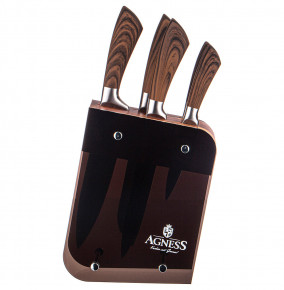 Набор кухонных ножей на подставке 6 предметов "Agness" / 234935