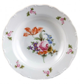 Набор тарелок 23 см 6 шт глубокие  Bohemia Porcelan Moritz Zdekauer 1810 s.r.o. "Офелия /Полевой цветок" / 092683