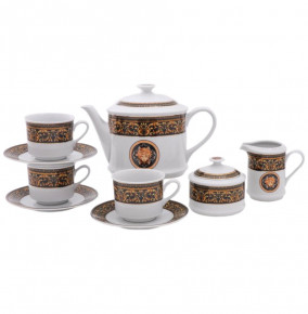 Чайный сервиз на 6 персон 15 предметов  Leander "Сабина /Версаче /Шоколадная лента" / 158992