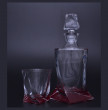 Набор для виски 7 предметов (графин 850 мл + 6 стаканов по 340 мл)  Crystalite Bohemia &quot;Квадро /красное дно&quot; / 065006