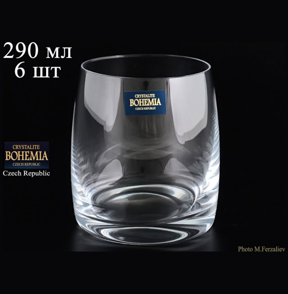 Стаканы для виски 290 мл 6 шт  Crystalite Bohemia &quot;Идеал /Без декора&quot; / 005537