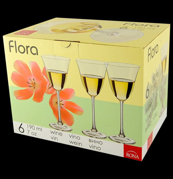 Бокалы для шампанского 160 мл 6 шт  Rona &quot;Флора /Золотая паутинка снизу&quot; / 096502
