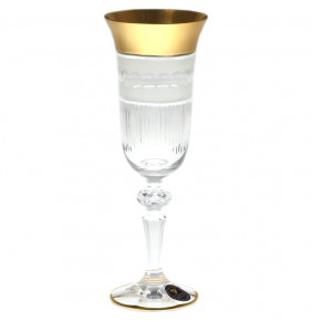 Бокалы для шампанского 150 мл 6 шт  Crystal Heart "Фелиция /Мозер хрусталь с золотом" / 139405