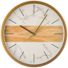 Часы настенные 31 см кварцевые белые  LEFARD "MARBLE" / 197435