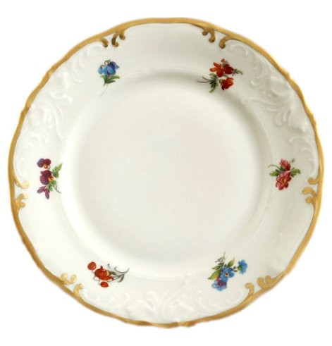 Набор тарелок 18 предметов (19, 23, 25 см)  Roman Gebis &quot;Фредерика /Мелкие цветы /матовое золото /СК&quot; / 108396