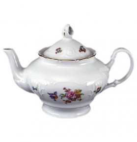 Заварочный чайник 1,2 л  Bohemia Porcelan Moritz Zdekauer 1810 s.r.o. "Лиана /Весенний букет /отводка золото" / 049501