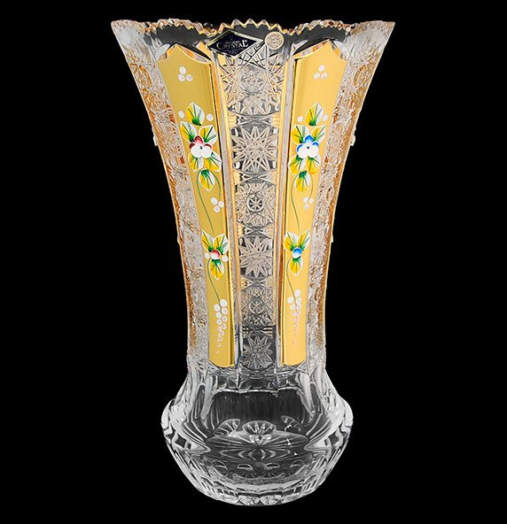 Ваза для цветов 30,5 см  Aurum Crystal &quot;Хрусталь с золотом&quot; / 033542