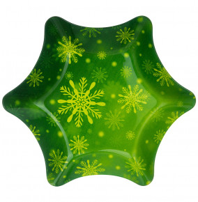 Салатник 25 х 25 х 2,8 см Звезда зелёный  LEFARD "Новогодний калейдоскоп /Снежинки" / 268476
