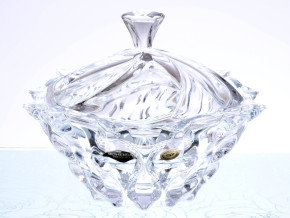 Конфетница 21 см с крышкой  Aurum Crystal "Самба /Без декора" / 137067