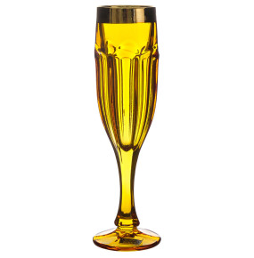 Бокалы для шампанского 150 мл 6 шт  Crystalite Bohemia "Сафари /Медовые /Золотой узор" / 310370
