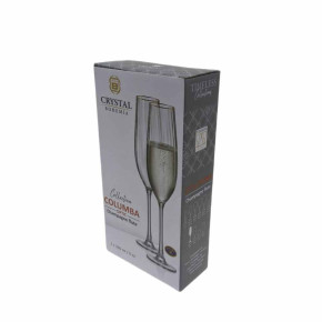 Бокалы для шампанского 260 мл 2 шт  Crystalite Bohemia "Columba /Колумба /Оптика /Отводка золото" / 336711