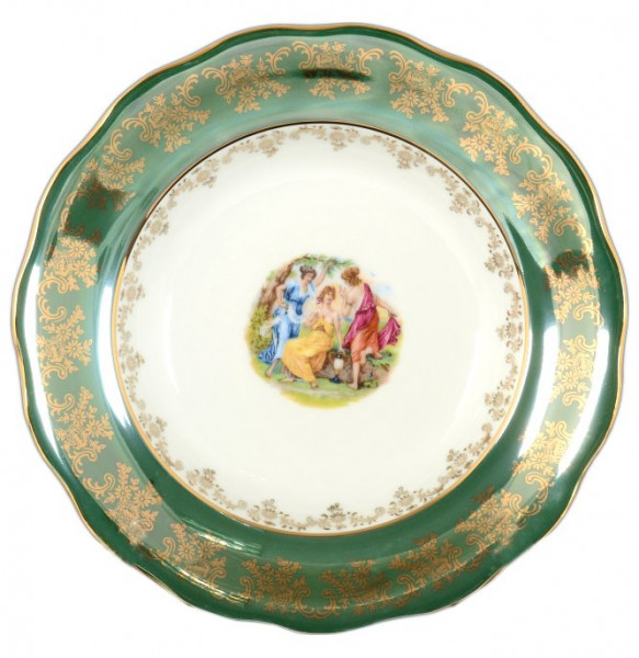 Набор тарелок 23 см 6 шт глубокие  Royal Czech Porcelain &quot;Фредерика /Мадонна зелёная&quot; / 106380
