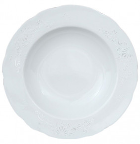 Набор тарелок 23 см 6 шт глубокие  Thun "Роза /Платиновый узор" / 057602