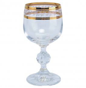 Бокал для белого вина 150 мл 1 шт  Crystalite Bohemia "Клаудия /Золотые листики" / 243301