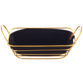 Хлебница с ручками прямоугольная золото с черным YLC Home / 345513