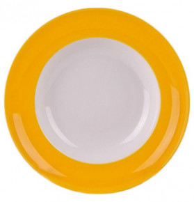 Тарелка 23 см глубокая жёлтая, белая внутри  Waechtersbach "Вехтерсбах" / 034635