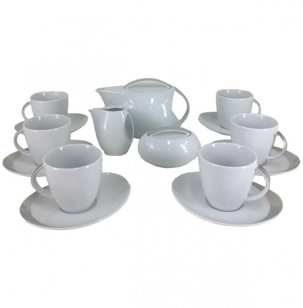 Чайный сервиз на 6 персон 15 предметов  Thun &quot;Лоос /Платиновые полоски&quot; / 232083
