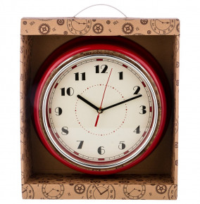 Часы настенные 29,8 х 29,8 х 9,5 см кварцевые красные  LEFARD "LOVELY HOME" / 187974