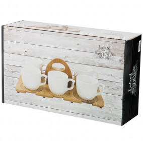 Набор чайных пар 300 мл на 6 персон 12 предметов на подставке  LEFARD "Native" / 209654