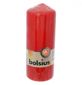 Свеча столбик 15 х 5,8 см "Красная /Bolsius" / 257278