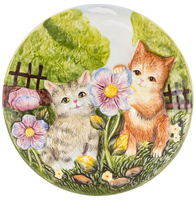 Тарелка настенная 20,5 х 3 см  LEFARD "Котята и цветы" / 300177