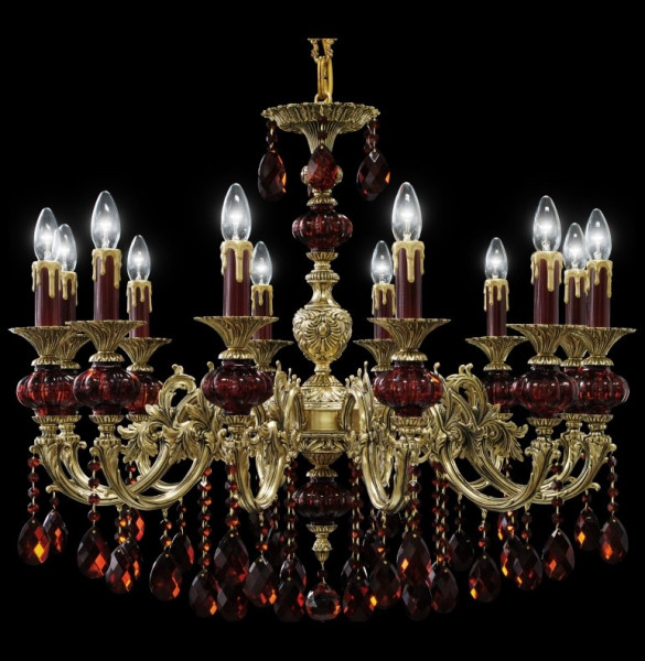 Люстра 12 рожковая хрусталь/золото &quot;Royal Bohemia&quot; d-85 см, h-80 см / 134698