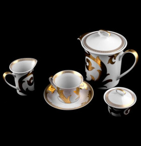 Чайный сервиз на 6 персон 15 предметов  Rosenthal "Арабески голд" / 085424