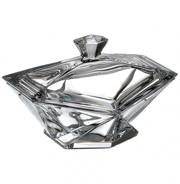 Крышка от вазы для конфет 22 см  Crystalite Bohemia &quot;Оригами /Без декора&quot; / 167159