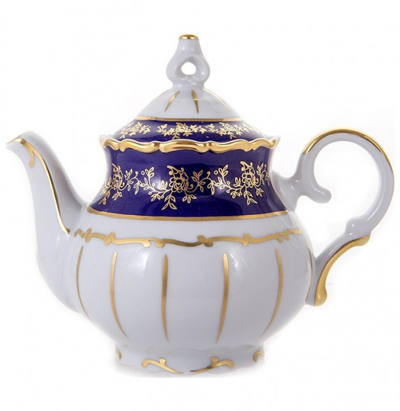 Заварочный чайник 600 мл  Bavarian Porcelain &quot;Мария-Тереза /Барокко кобальт /Золотые листики&quot; / 133232