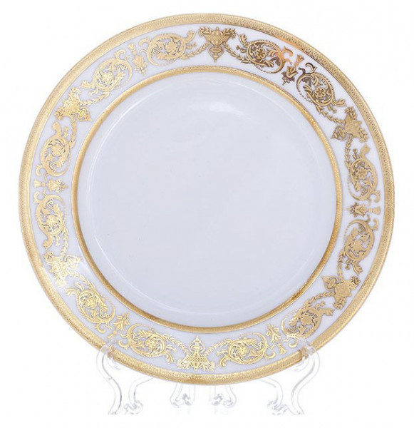 Набор тарелок 27 см 6 шт  Bavarian Porcelain &quot;Александрия /Золотой узор на белом&quot; / 069089