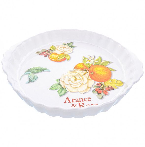 Блюдо для запекания 32 см круглое  Artigianato Ceramico by Caroline &quot;Artigianato ceramico /Апельсин и роза&quot; / 228423