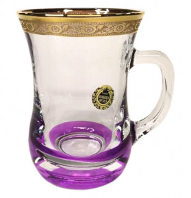 Армуд для чая 225 мл 1 шт с ручкой  Bohemia Design "Цветочный узор /Ассорти" (фиолетовый) / 290610