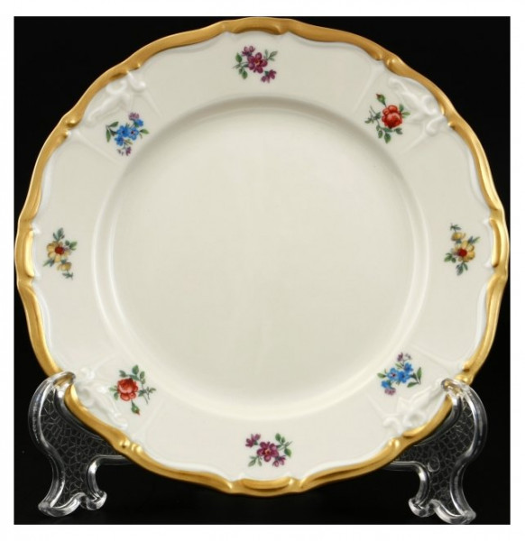 Набор тарелок 19 см 6 шт  МаМ декор &quot;Мария-Луиза /Мелкие цветы /матовое золото /СК&quot; / 072160