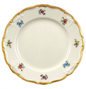 Набор тарелок 19 см 6 шт  МаМ декор "Мария-Луиза /Мелкие цветы /матовое золото /СК" / 072160