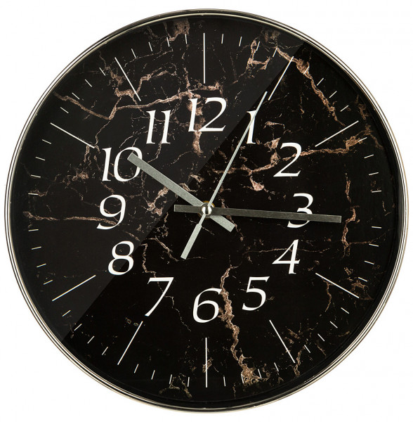 Часы настенные 30,5 х 30,5 х 4,5 см чёрные  LEFARD &quot;MARBLE&quot; / 268858