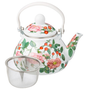 Заварочный чайник 1,3 л эмалированный с фильтром  Agness "Fruit Basket /Rosehip tea" / 313095