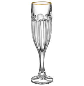 Бокалы для шампанского 150 мл 6 шт  Bohemia Design "Сафари /Отводка золото /матовый" / 313818